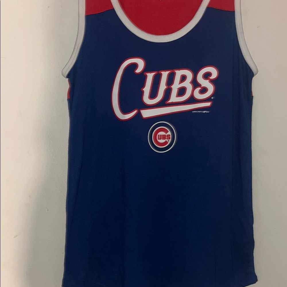 Chicago Cubs Blue and Red Tank Top